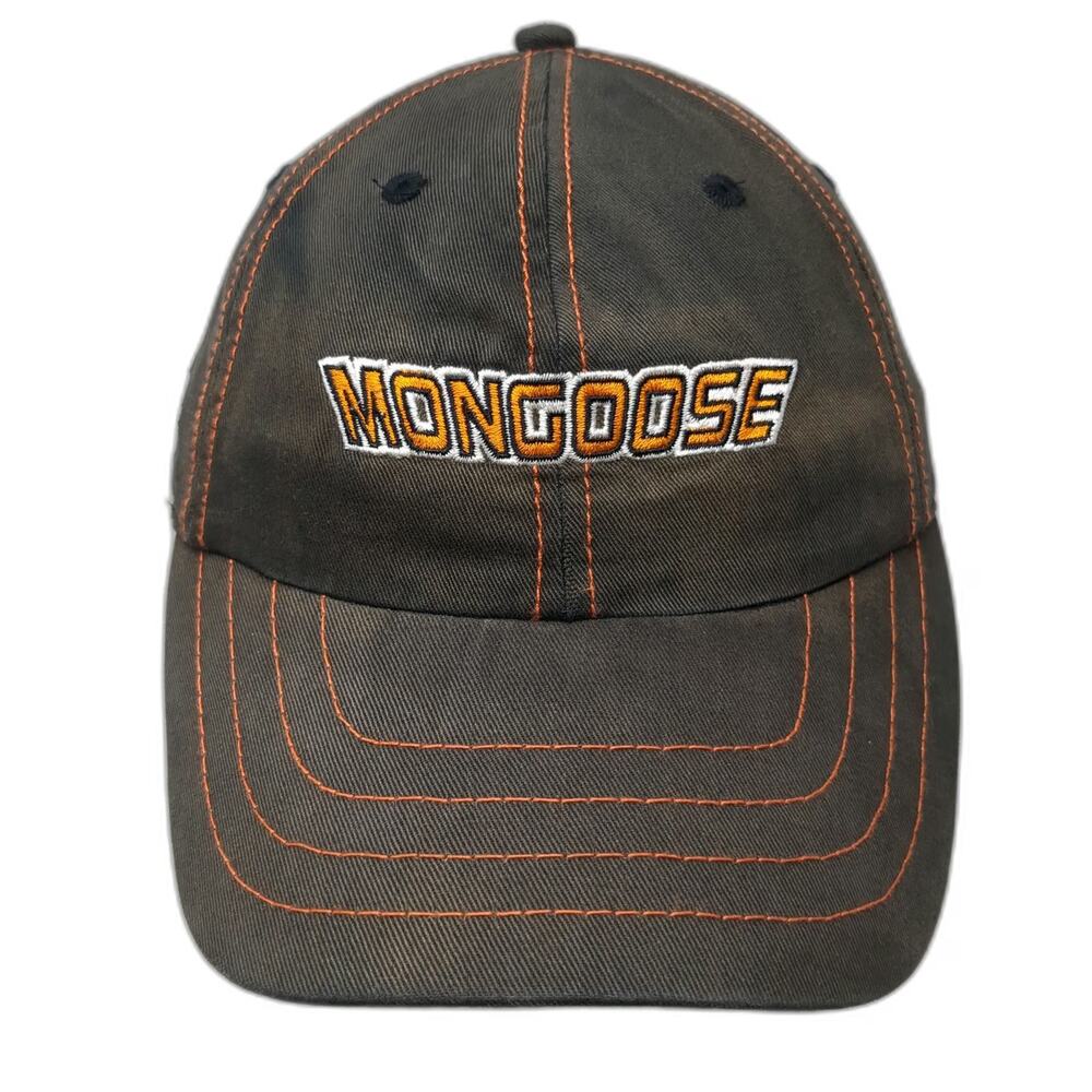 Mongoose Baseball Cap Black Orange White One Size Mascot Contrast Stitching Hat